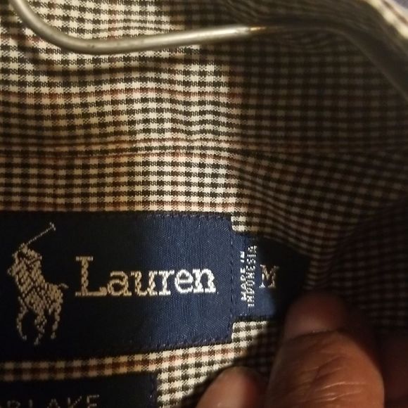 Polo Ralph Lauren Micro Check Long Sleeve Button Down Shirt Sz. M Tan, Navy,Wine - Picture 6 of 8